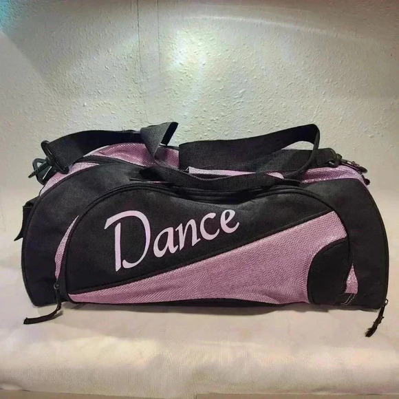 Dance Bag Youth‎ Girls Black and Purple Duffel Shoe Storage Compartment - Picture 1 of 12